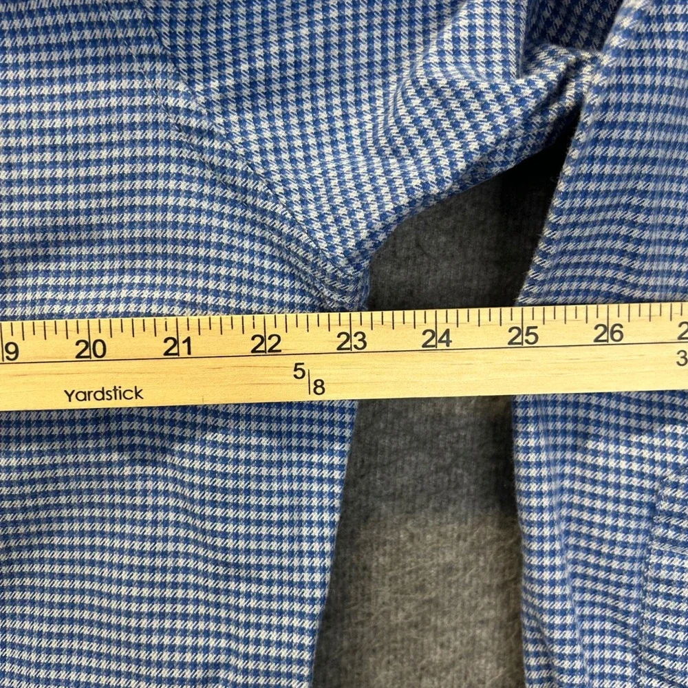 Banana Republic Mens Luxe Flannel Slim Fit Shirt Blue White Gingham Large‎ L